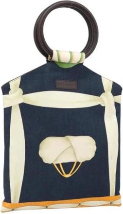 Bulgari Pre-owned Handbags, female, Blue, Size: ONE SIZE Pre-owned Vintage Canvas Handbag
