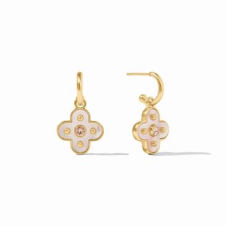 Julie Vos Womens Colette Hoop & Charm Earring In Champagne