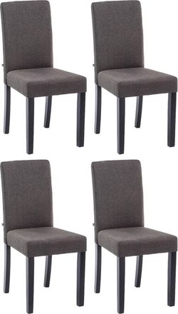Clp Clp - Juego De 4 Sillas De Comedor Ina De Tela Gris Oscuro Negro