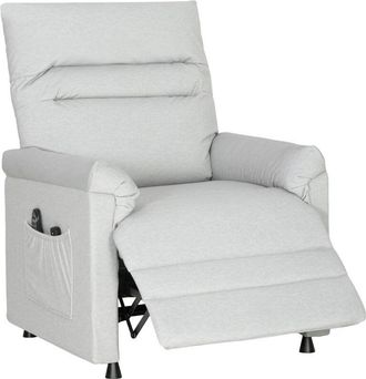 HOMCOM Poltrona Reclinabile con Riscaldamento, Massaggio e Poggiapiedi Grigio