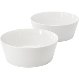 Gibson Home 2 Piece 6.75 Inch Round Fine Ceramic Side Bowl Sets in White at Nordstrom