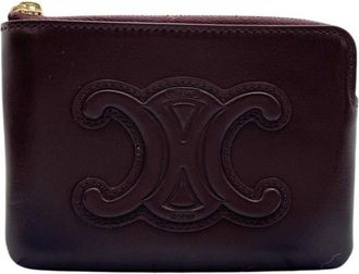 Celine Bordeaux Leather Coin Purse/Coin Case (Pre-Owned)