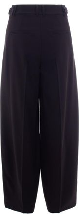 Patrizia Pepe Womens Palazzo Trousers With Satin Inserts Black-Warm Ivory Main Fabric: Polyester Black/warm