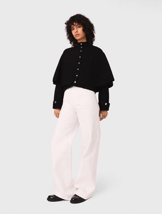 Maje Cape-effect Cardigan - Black - Maje