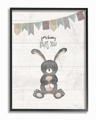 Stupell Industries Somebunny Loves You By Jo Moulton Framed Art