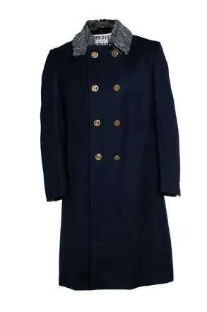 Thom Browne Fu pin tuck cavalry twill Chesterfield coat