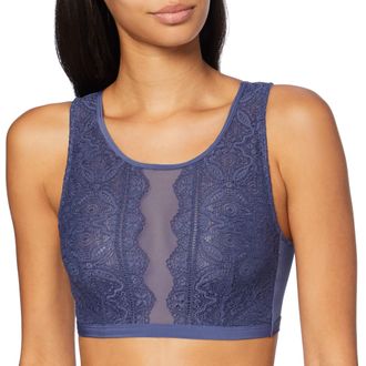 Schiesser Damen Bustier BH, blau, 34