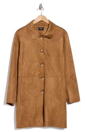 T Tahari Faux Suede Coat in Tobacco at Nordstrom Rack, Size 1X