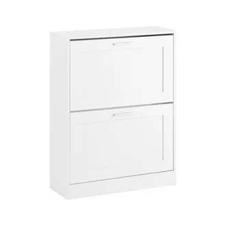 SoBuy Sobuy Scarpiera Salvaspazio Slim Scarpiera Ingresso A 2 Ribalte - Design Compatto Moderno + Capacit&agrave; 12 Paia + Adatta A Corridoi Stretti - Bianco 60x2