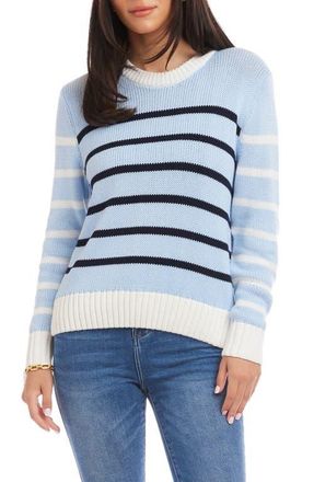 Karen Kane Stripe Crewneck Sweater in Multi Color at Nordstrom, Size X-Large