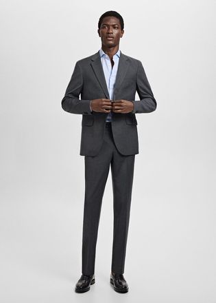 Mango Camicia completo slim fit texture celeste - Uomo - XXL - MANGO MAN