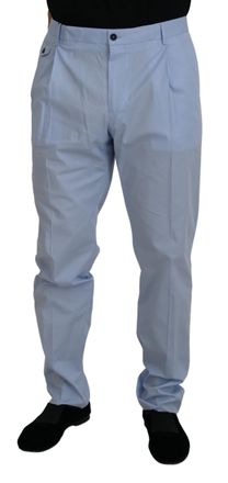 Dolce & Gabbana Mens Light Blue Cotton Trousers Pt0857 - Size EU 44 (Mens)