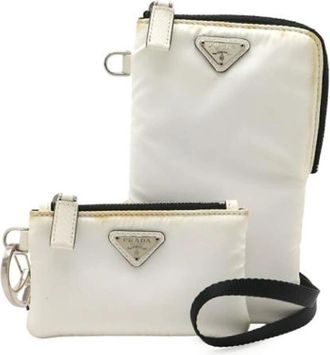 Prada Pre-owned Nylon prada-bags - Dames - Vintage Clutch - Wit - ONE Size - Nylon - Vintage