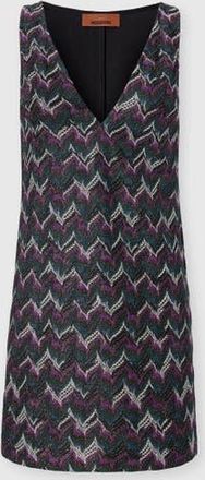 Missoni Mini Dress With V-neck And Embroidered Lace in Black& Purple at Nordstrom, Size 40 It