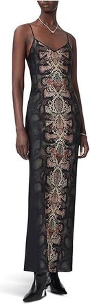 AllSaints Bryony Maxi Dress Womens Dress Ophis Black : UK 16 (US Womens 12), Polyester