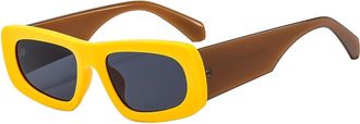 Generic Mens Outdoor Vacation Sunglasses Sports Women Commuter Decorative Sun Glasses(Yellow)