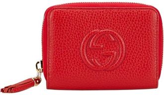 Gucci Soho Red Color Leather Wallet (Bi-Fold) (Pre-Owned)