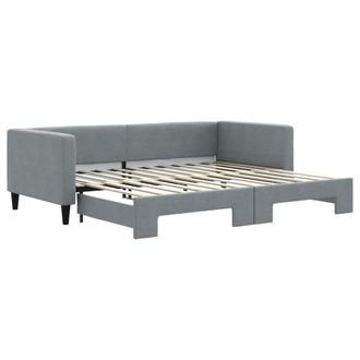 vidaXL Sof&aacute; Cama Nido Tela Gris Claro 90x200 Cm Vidaxl