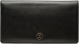 Chanel Pre-owned Long Wallet - Dames - Vintage Accessoires - Zwart - ONE Size - Leer - Vintage