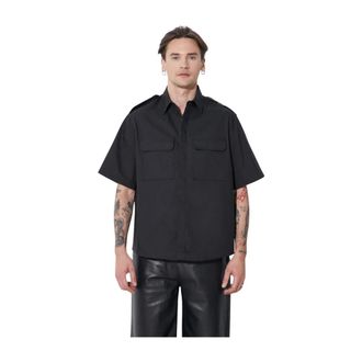 Neil Barrett Overhemden, Heren, Zwart, L, Short Sleeve Shirts
