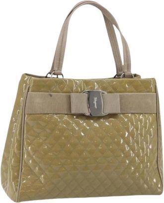 Ferragamo Pre-owned Handbag - Dames - Vintage Handtas - Groen - ONE Size - Leer - Vintage