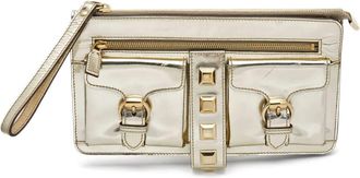 Gucci Metallic clutch met studs