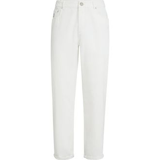 Brunello Cucinelli Gabardine garment dyed trousers in Snow at Nordstrom, Size 56 It