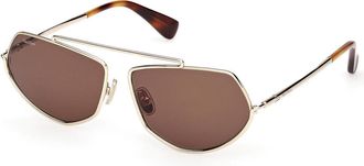 Max Mara MM0165 32E Womens Sunglasses Gold Size 60