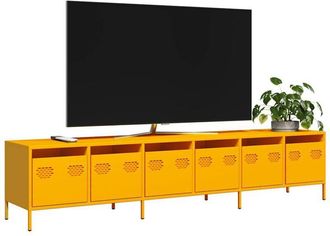 vidaXL Vidaxl - Mueble Tv Acero Laminado En Fr&iacute;o Amarillo Mostaza 202x39x43,5cm