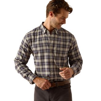 Ariat Mens Simmental Shirt Long Sleeve in Horizon Plaid, Size 2X-Large, by Ariat