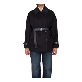 Max Mara Dames, Jassen, Blauw, Maat: XS Wol