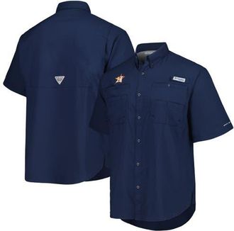 Columbia Mens Columbia Navy Houston Astros Tamiami Omni-Shade Button-Down Shirt at Nordstrom, Size Small