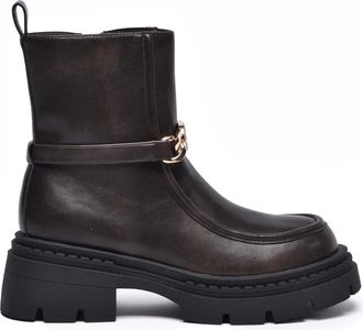 Twin-Set Brown Rubber Womens Rubber Ankle Boot