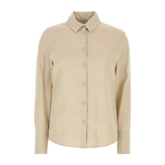 Max Mara Dames, Blouses & Shirts, Beige, Maat: M Linnen