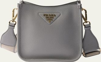 Prada Mini Daino Soft Leather Hobo Crossbody Bag