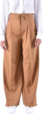 Max Mara Mstserio Wide-leg broek - Dames - Broeken - Oranje - Maat: S Zijde