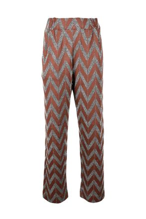 Luce Studio Metallic Chevron Pattern Trousers With Fitted Waistband