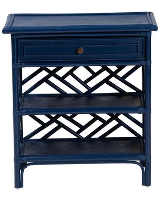 Baxton Studio Tiaret Rattan Nightstand With Drawer & Shelves