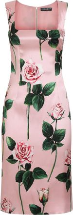 Dolce & Gabbana Abito midi a fiori - Rosa