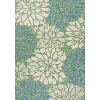 Jonathan Y Designs Zinnia Modern Floral Textured Weave Indoor/Outdoor Area Rug in Cream/green at Nordstrom, Size 3Ft 0In X 5Ft 0In