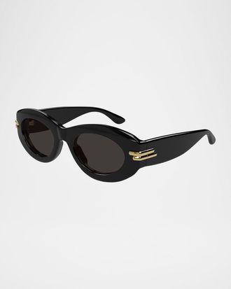 Bottega Veneta Round Acetate Sunglasses