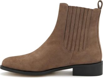 Isabel Bernard Vend&ocirc;me Chey Kalfsleer/Su&egrave;de Chelsea Boots - Dames - Chelseaboots - Beige - 36 EU - Leer - Schoenen