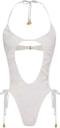 Amir Slama x Jade Picon cut-out tie swimsuit - White
