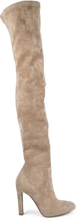 Ralph Lauren Louren Over-knee Laarzen - Dames - Over de knie laarzen - Beige - 37 EU - Leer - Schoenen