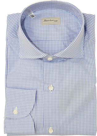Sartorio Micro Gingham Cotton Dress Shirt