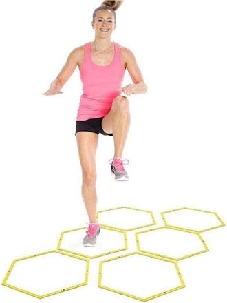 Trade Shop Trade Shop - Set 6pz Cerchi Esagonali Per Allenamento Agilit&agrave; Esercizi Palestra Ostacoli 40cm