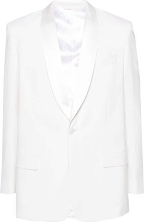 Givenchy shawl-lapels single-breasted jacket - men - Cupro/Polyester/Silk/Mohair/Wool - 52 - White