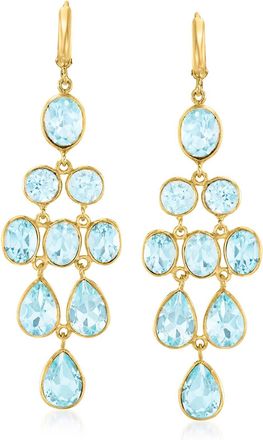 Ross-Simons Sky Blue Topaz Chandelier Earrings in 18kt Gold Over Sterling