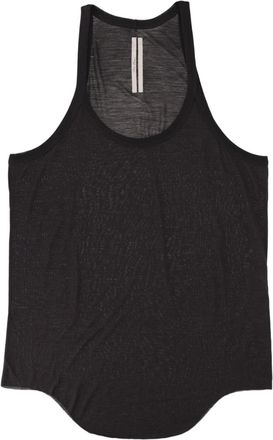 Rick Owens Black Sleeveless Wool-Silk Blend Tank Top