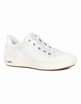 Skechers Womens Slip In Arch Fit Arcade Womens Canvas Shoes - White - Size: 5